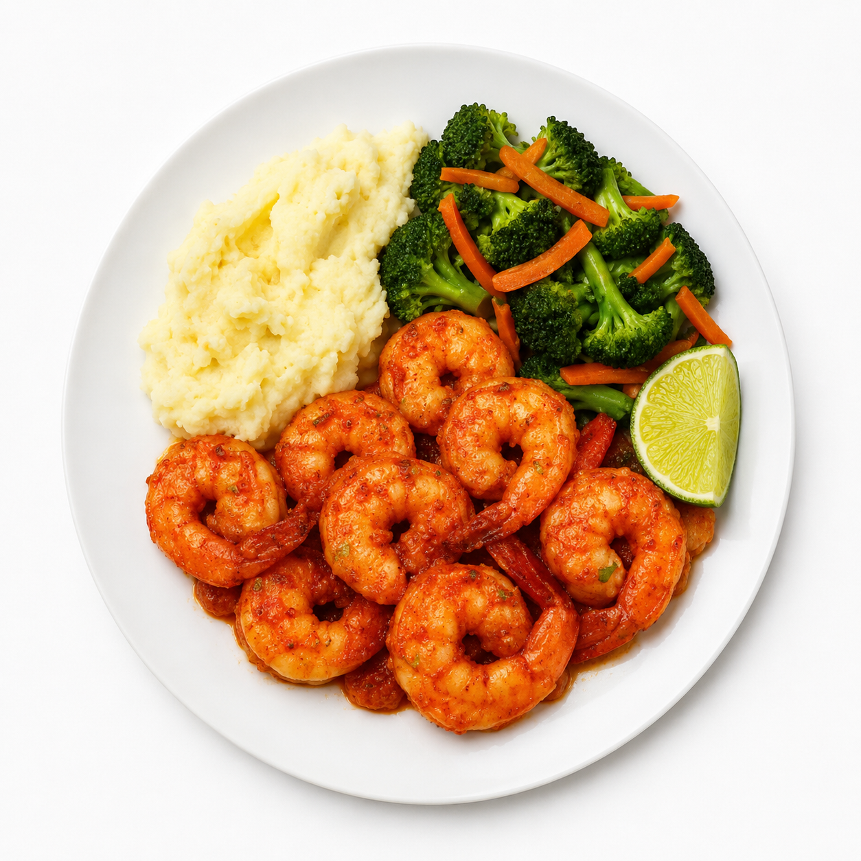 Lime Garlic Shrimp, Mashed Potatoes, Broccoli (5 Servings)