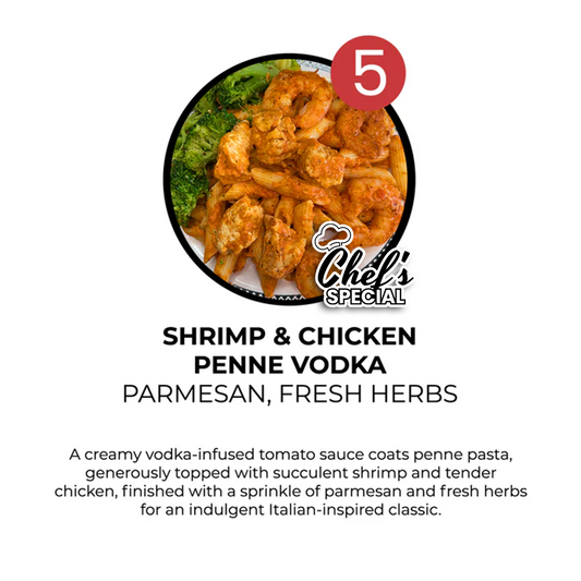 Shrimp & Chicken Penne Vodka ( 5 Servings)