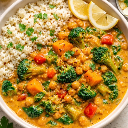 Vegetable and Chick Peas Curry, Cauliflower Rice ( 5 Servings)
